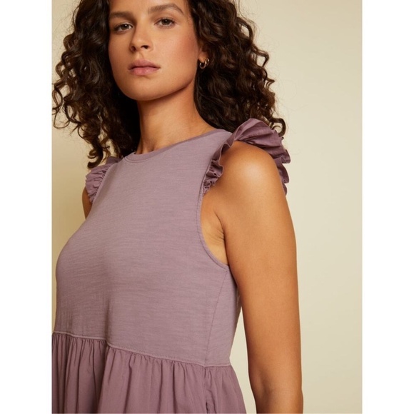 Nation LTD Sissy Flutter Sleeve Dress S in Hopeless Romantic Tiered Midi Preppy - Picture 2 of 14